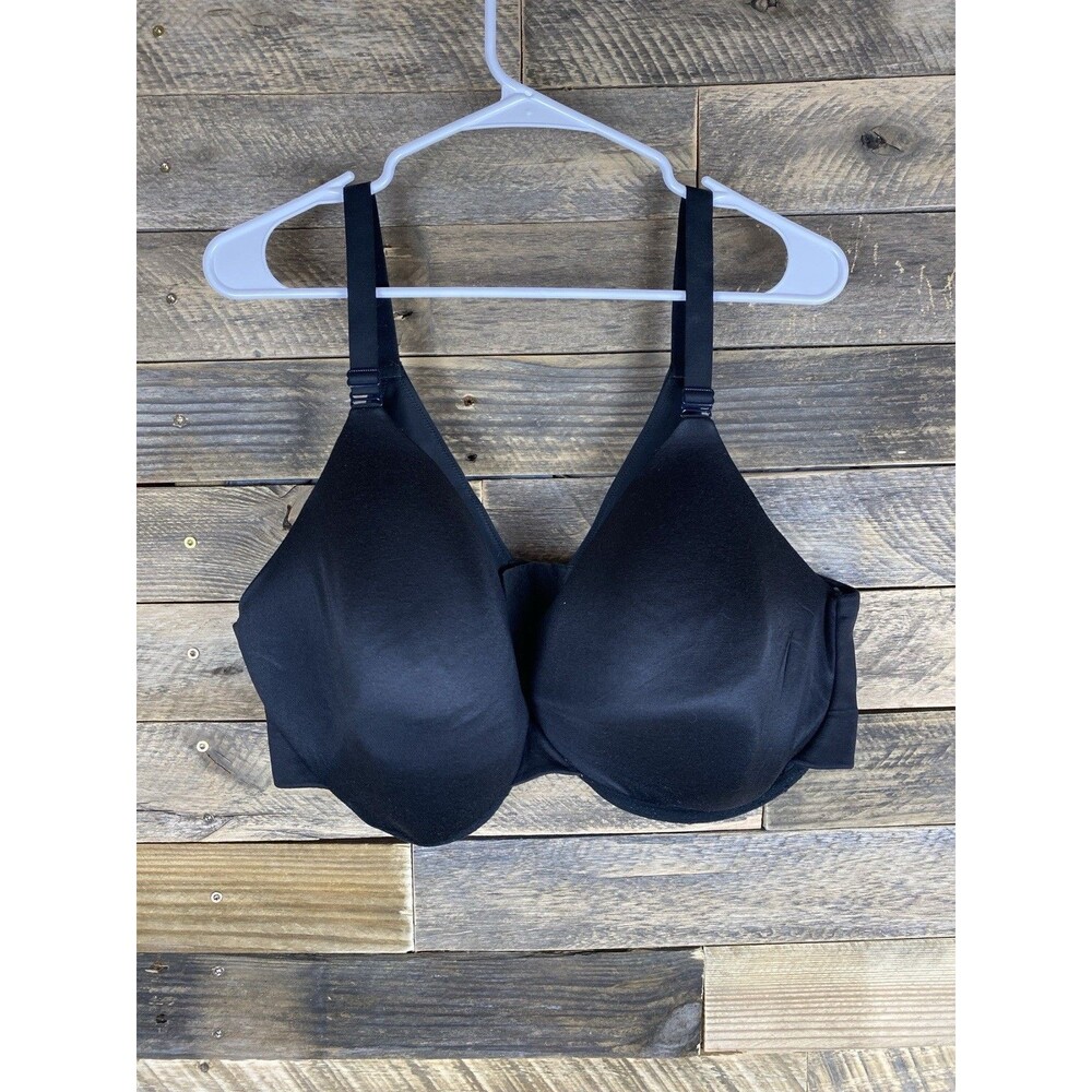 Cacique Womens Sz 46DDD Black Underwire Padded Bra With 4 Hooks